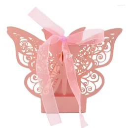 Gift Wrap 10/50/100pcs Butterfly Boxes Wholesale Candy Favors Packaging With Ribbons For Baby Shower Wedding Birthday Party Supplies