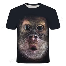 Mens T-shirts 3d Fashion Funny Monkey Graphic T Shirts Summer Casual Animal Pattern Men S Shirt Hip Hop Print Kort ärmstoppar