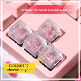 Teclados Teclados Design personalizado transparente transmissão de luz ESC KeyCaps Resina Cheese Cake Jogo Computador Teclados Mecânicos Key Caps YQ240123