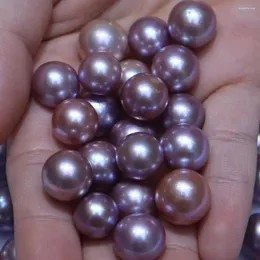 Pärlor 11-13mm Super Big Size Natural Edison Round Pearls Loose Freshwater Orange and Purple 30st/Lot