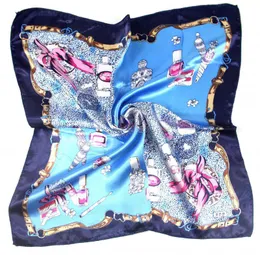 Lenço de cetim de seda feminino designer de luxo lenços de cabelo quadrado impresso lenço profissional primavera/outono moda cachecol 50cm * 50cm