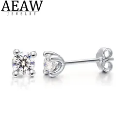 Earrings AEAW CVD HPHT Lab Grown Diamond Earrings 3mm And 4mm Diamond Stud Earrings 14k White Gold Classic 4 Prong Earrings for Women