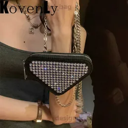 Shoulder Bags Mini Sling Bag Ladys Luxury Designer Bag Triangle Diamonds Small Coin Purse Bling Brand Fashion Mini Crossbody Shoulder Purse T240123