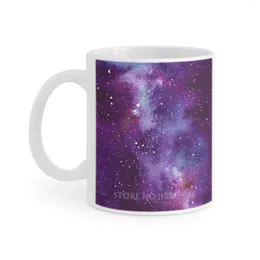 Tazze Viola Galassia Spazio Profondo Nebulosa Tazza da caffè bianco Tazza da tè al latte 11 Oz