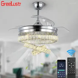 Altre forniture per uccelli Ventilatore da soffitto in cristallo Telecomando Soggiorno Sala da pranzo Apparecchi di illuminazione a sospensione Lampadario domestico con regolazione a sei velocità