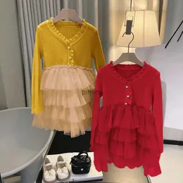 Kız Elbiseleri Robe Rouge Fille Kış Yeni Yıl Prenses Elbiseler Noel Partisi Çocuklar Katmanlar Balyoy Elbise Zarif Noel Kazak Kızlar Vestidos