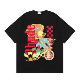 ディグナーマンrhudeシャツ男性Tシャツサマーファヒオン30ストリートカリアの半袖ビーチスタイルティーコットンプリントシャツハート322