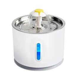 Mangiatoie Fontana automatica per gatti Distributore di acqua potabile per animali domestici LED elettrico Fontanella per cani Alimentatore per gatti Filtro per bevande Gatti alimentati tramite USB