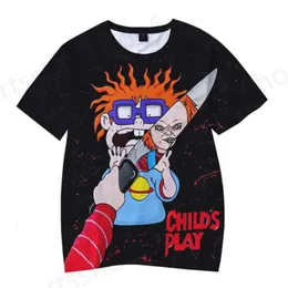 남자 티셔츠 어린이 놀이 Chucky 3d Print T 셔츠 남녀 여름 패션 캐주얼 힙합 티셔츠 공포 영화 Harajuku Streetwear Funny T 셔츠