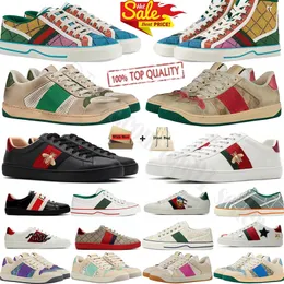 2024 Designer shoes Italy Ace Bee Tiger Men Womens OG 1977 Sneakers Chaussures Leather Embroidered Stripes Green white flat platform Walking Vintage Sport Trainers