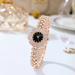 Feminino simples luz luxo alta moda flor forma liga pulseira pequeno requintado relógio de quartzo à prova dwaterproof água