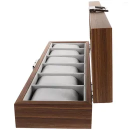 Scatole per orologi Organizzatore del supporto in legno Gioielli Organzer Carrier Metal