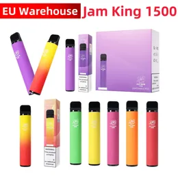 Одноразовая сигарета Elettroniche Jam King 1500 puff vaper desechable Склад ЕС утилизирует 4,8 мл предварительно заполненного вкусового сока 850 мАч Аккумулятор 2% 20 мг электронная сигарета Vape Pen