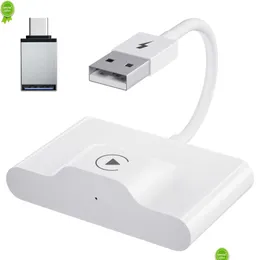 Bilvävnadslåda trådlös carplay adapter för telefon android 5ghz wifi dongle plug spela online uppdatering droppleverans mobiler motorcyklar dhtku