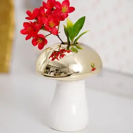 Vases Creative Vase Table Ceramic Small Flower Mushroom Planter Floral Arrangement Container Home Decor