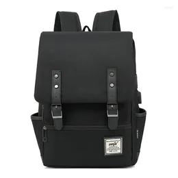 Backpack Vintage Travel Laptop With USB Charging Port For Women & Men College Fits 16 Inch