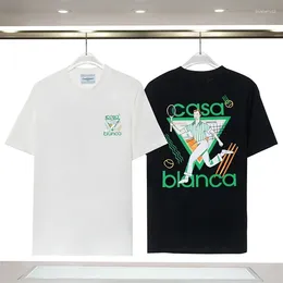 Мужские футболки 24ss Теннисный клуб Крупногабаритные мужские и женские топы в стиле хип-хоп с надписью Логотип Чистый хлопок Белая рубашка