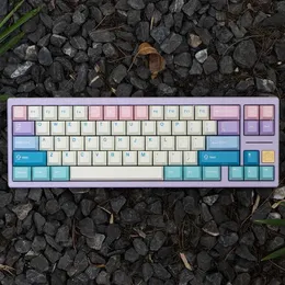 Keyboards Keyboards 130 Key Fairy Keycap PBT Keycaps Gradient Dye Sublimation Cherry Profile Keycaps For Cherry MX Switch Gaming Mechanical Keyboard YQ240123