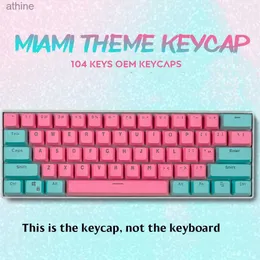 Claviers Claviers Miami 104/87/61 touches Double coup Pbt Keycap rétro-éclairage universel colonne Keycaps pour clavier mécanique 61/64/68/75/84/87 YQ240123