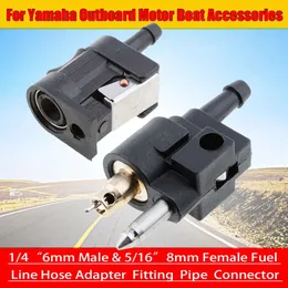 New 1 Set 1/4 6mm Male 5/16 8mm Female Fuel Line Hose Adapter Fitting Pipe Connector for Yamaha Outboard Motor Accessories