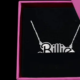 HOT Designer Colar Billies Eilishs Carta Inglês Colar Pingente para mulheres Feminino Hip Hop Colar Corrente Popular Jóias presente na Europa e América