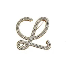 Loews Broche Ontwerper Luxe Mode Dames Originele Kwaliteit Pins Zware Industrie Franse Stijl Metaal Gladde Parel Letter L Pak Prachtig en Geavanceerd Gevoel