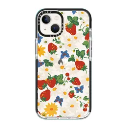 Casetify Cartoon Animal Flower Phone Cases Desigenr för iPhone 14 Plus 11 12 13 Pro Max Lady Sock Silicone Soft Mobiltelefonskal färgglad