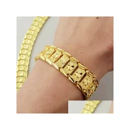 Catena Brand New 44G Uomini 24K Oro Giallo Gep Solid Fill Gp Bracciale Moda Drop Delivery Braccialetti Gioielli Dhae2