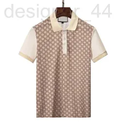 Lyxig herrpolos modedesigner Mens Shirt T-shirt Summer Casual broderat mönster bomull Sreetbusiness Svart och vit krage skjortor M-3XL CBAQ