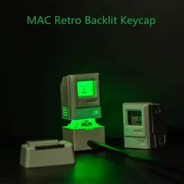 Клавиатуры 2 шт. Механическая клавиатура 80-х годов MAC Macintosh Стиль Ретро Индивидуальная клавиатура с подсветкой Белые ESC и 1,5U Колпачки для клавиш Tab YQ240123