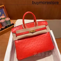 Borsa in pelle di struzzo Bkns Handswen Borsa da donna di alta qualità personalizzata fatta a mano di alta qualità Borsa in pelle importata S5 pomodoro redX2SE