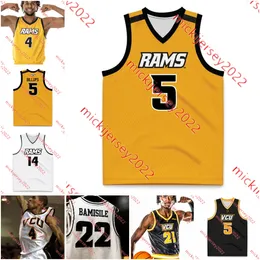 VCU Rams Basquete Jersey Tobi Lawal Max Shulga Kuany Kuany Connor Odom Christian Fermin Joe Bamisile Obinnaya Okafor Mens Juventude costurado personalizado VCU Rams Jerseys