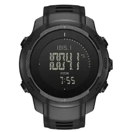 Mężczyzn cyfrowy zegarek z włókna węglowego Smart Watch for Man Sports WR50M Watch Watch Altimeter Barometr Compass