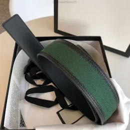 Hot Best Quality Green and Red Web med Black Leather Trim Men Belt With Box Men Designers Bälten Två slags bottenläder Kvinnor Bälte 66 GGS