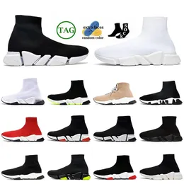 Luxo Velocidades 2.0 Mulheres Mens Designer Casual Meias Sapatos OG Borracha Vermelho Branco Preto Treinadores Bottoms Sapatilhas Plataforma Mocassins Knit Runners Top Fashion