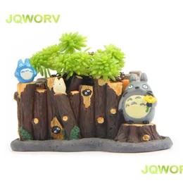 Planters Pots JQworv Modern Cartoon Succent Planterare Pot Harts Creative Crafts Sweet Totoro Flower Home Decorations Vase Mini Garden P DHXBP