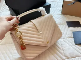 Borsa da donna in pelle twill di qualità specchio con borsa postino in oro e fibbia oro di grande capacità