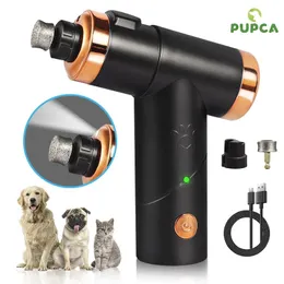 Malzemeler Yeni Pet Tırnak Öğütücü 12000mAh Şarj Edilebilir Kedi Köpekleri Tırnak Clippers 2. Dişli Sessiz Pençeler Tırnak Kesici Tımar Düzeltme Düzeltici Malzemeleri