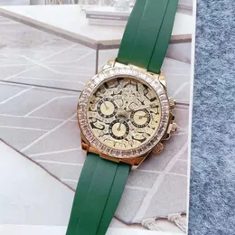 Classico orologio da uomo di lusso da 40 mm Completo di funzionalità, cinturino automatico in caucciù al quarzo, cornice in acrilico con stampa leopardata, quadrante piccolo trapano