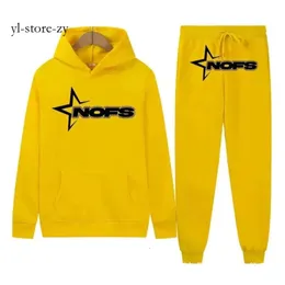 Mäns nofs hoodie set Autumn/Winter NOFS Cotton Hip Hop Sweater NOFS Tracksuit Printed Pants and Ensemble NOFS Women's Par 1788