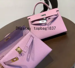 10A Mirror Quality Designer Bag Women Handväskor 19 cm mini axelväska lyxig kvalitet vaxlinje sömnad märke handväska chevres läder svartrosa handväska vilken låda