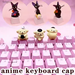 لوحات المفاتيح لوحات المفاتيح DIY Custom Key Capized keycaps Cat Pink Light Transplent Cute Cherry Cross Axis Mechanical Mechanical ANIME ESCCAP YQ240123