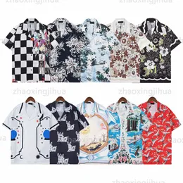 Мужская футболка на пуговицах, однобортный принт, мужские гавайские повседневные рубашки с цветочным принтом и короткие женские свободные шелковые рубашки, футболки, шорты для песочного пляжа B4jE #