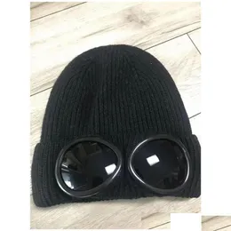 Beanies dois óculos cp empresa outono inverno quente esqui chapéus de malha grossa skl bonés chapéu óculos beanies2856774 esportes ao ar livre uma gota dhndj