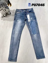 Designer Jeans Heren Stapel Paarse Broek Gescheurd High Street Merk Patch Hole Denim Rechte Beenmode Hip Hop Kleding 15