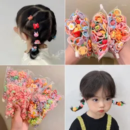 Acessórios para o cabelo 20 Pçs/lote Meninas Faixas Elásticas Tamanho Pequeno ThumbsRubber Scrunchies Dos Desenhos Animados Headwear Bonito Crianças Cocar