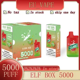 Orijinal elf kutusu 5000 puf tek kullanımlık E Sigara BC Elf 5000 Sigara Vape Tek Kullanımlık Vapes Kalem Cihaz Kiti 650mAh 11ml Doldurulmuş 20 Film stokta