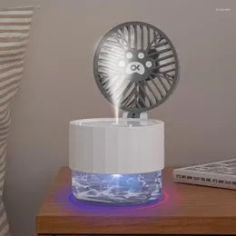 Estatuetas decorativas Ventilador de nebulização de mesa portátil compacto e silencioso com recurso de névoa 1200mAh Peso pena para quarto ao ar livre Househol