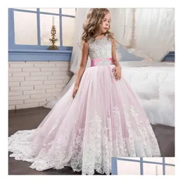 In Stock Flower Girl Dresses Girls Summer Dress Children Long Princess Vestido Party Wedding 3 10 12 Years Y19061501 Drop Delivery E Dhgnm