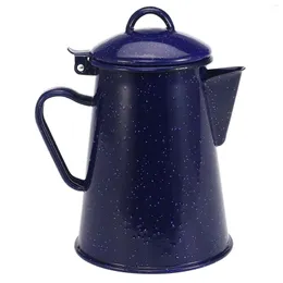 Butelki z wodą 1.2 l Emaliki Pot Pan Ręka Herbata Kettle Teapot Vintage Home Decor Starry Sky Blue Cafe Tools